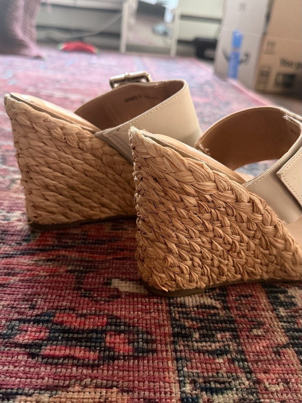 Leelee Buckle Strap Espadrille Wedge Sandals - Picture 5 of 5
